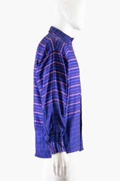 Gianni Versace Purple Silk 1990s Geometric Shirt