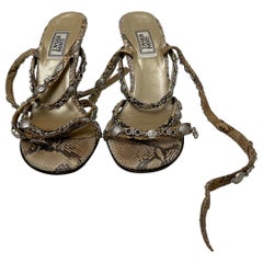 Gianni Versace Python and Medusa Chain sandals SS1995