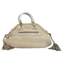 Gianni Versace Python Greek Key Quilted Satchel