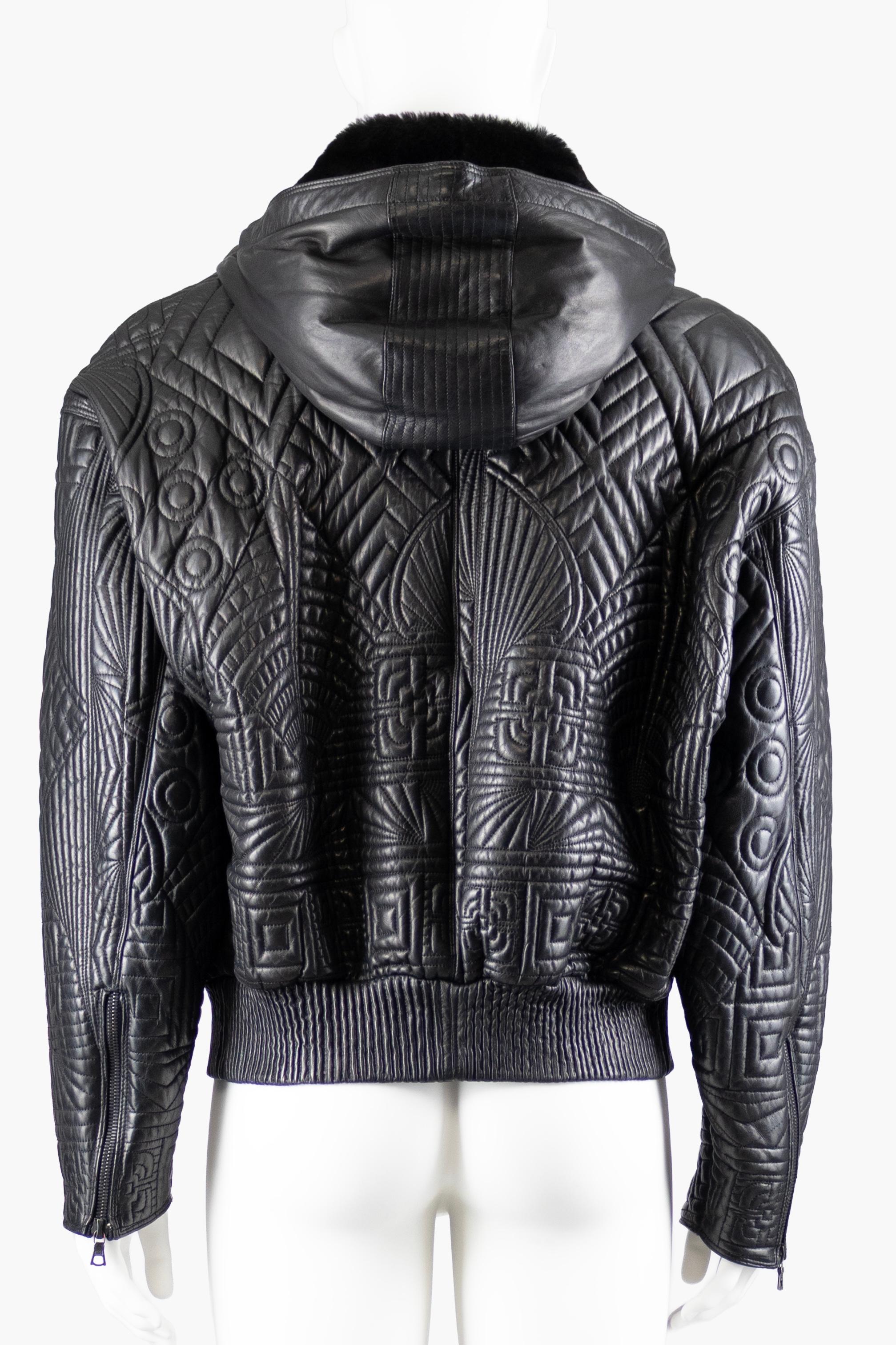 Gianni Versace Quilted Leather Jacket Fall Winter 1990 For Sale at