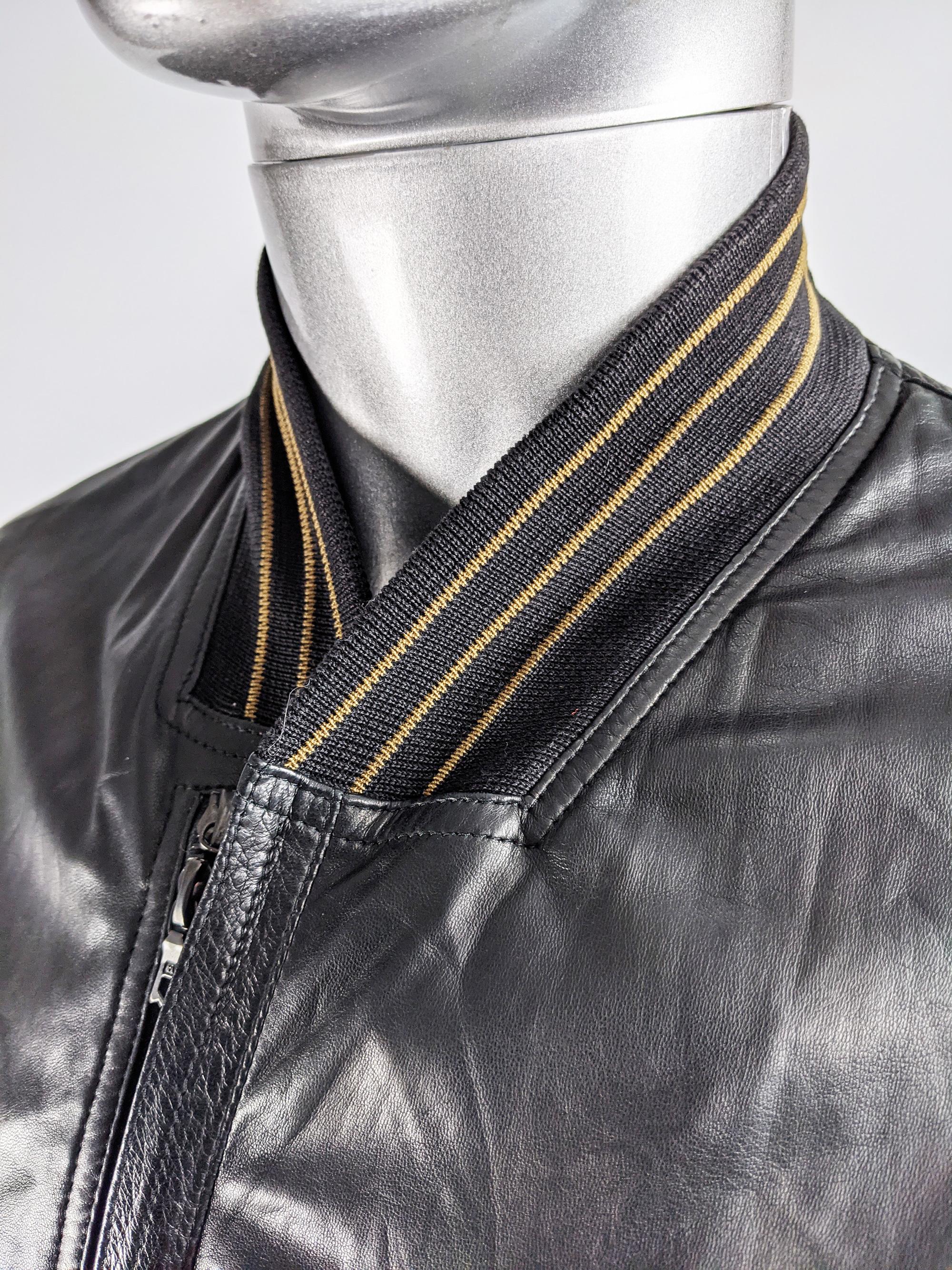 mens versace leather jacket