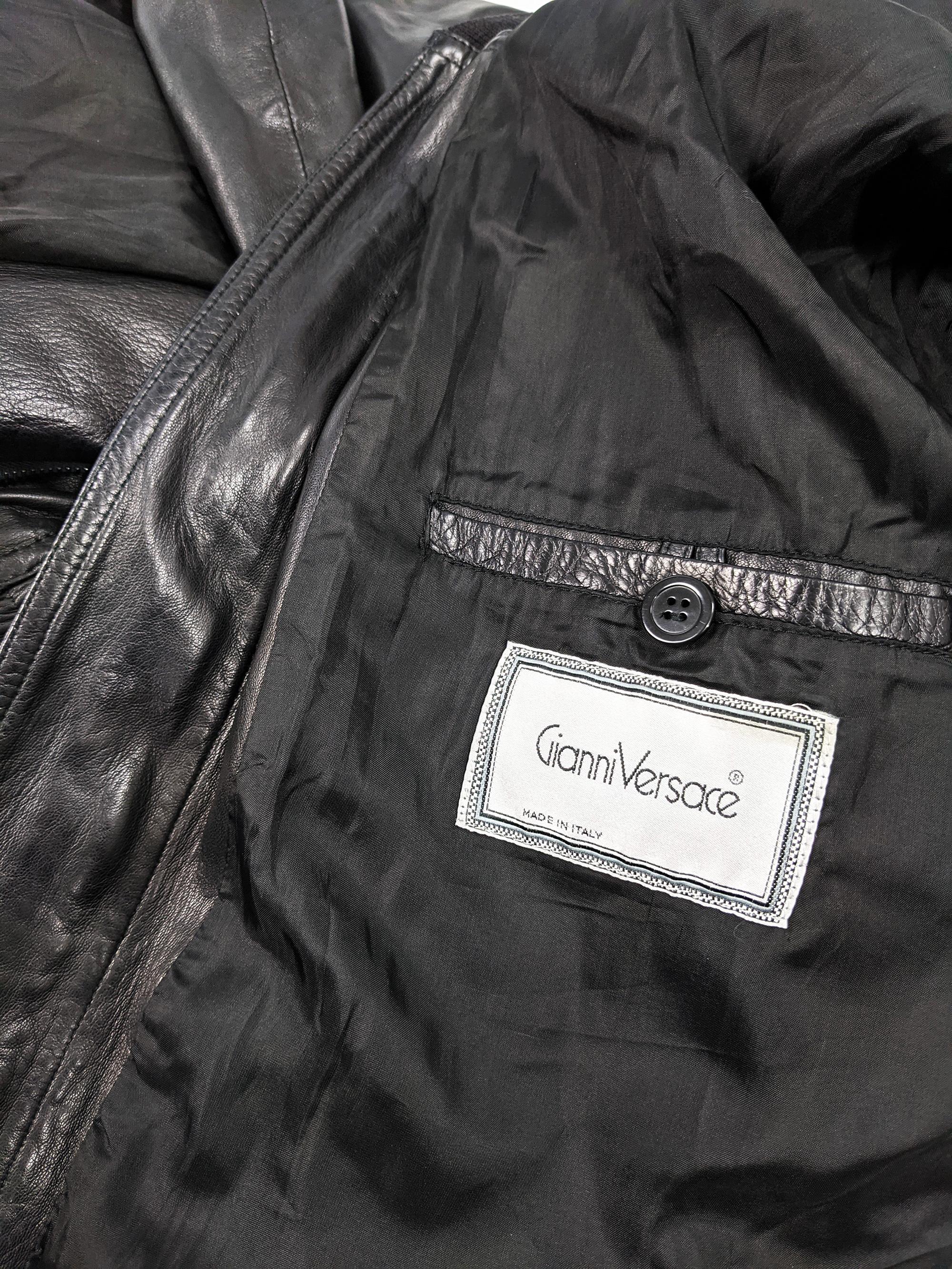 Gianni Versace Rare Mens Leather Jacket, A/W 1986 1