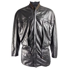 Gianni Versace Seltene Herren Lederjacke:: A/W 1986