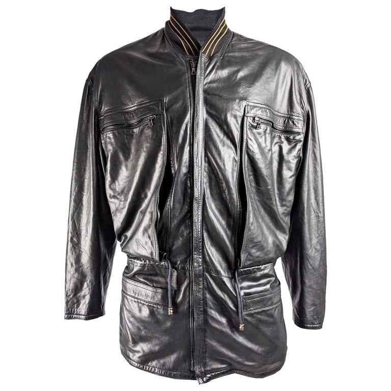 Superioriteit saai Verenigen Gianni Versace Rare Mens Leather Jacket, A/W 1986 at 1stDibs | gianni  design men leather jacket