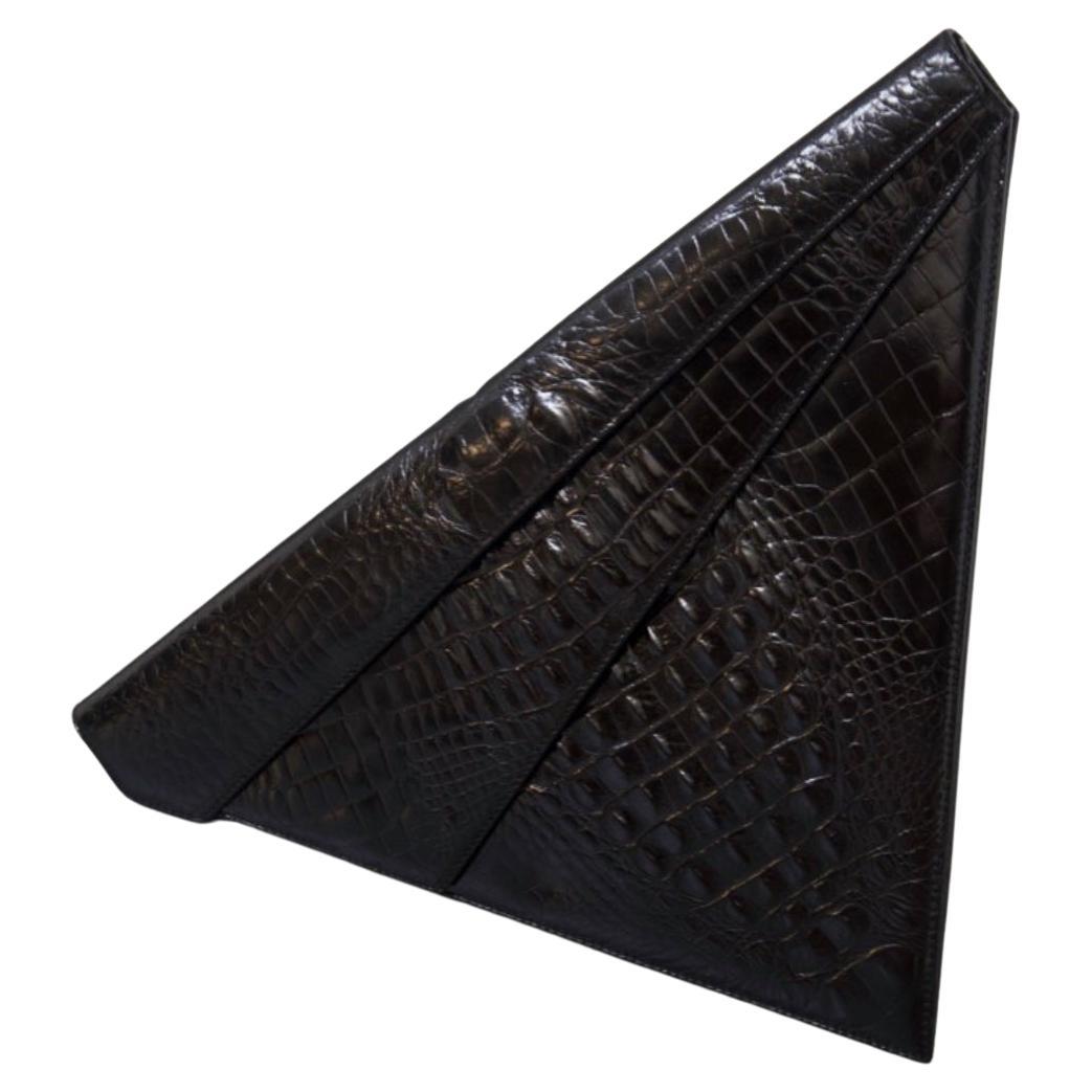 Gianni Versace Rare Triangular Black Clutch Bag