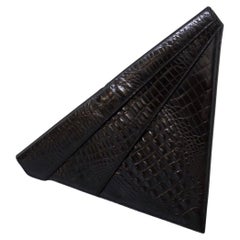 Gianni Versace Seltene dreieckige schwarze Clutch-Tasche