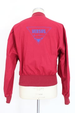 Gianni Versace Red Cotton Short Bomber Jacket