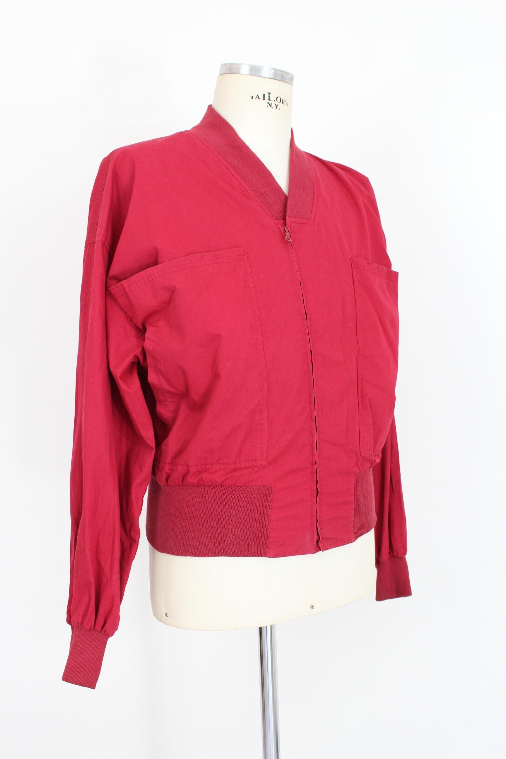 Gianni Versace Red Cotton Short Bomber 