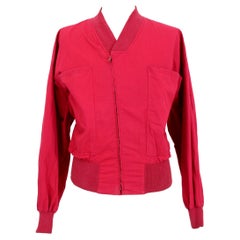 Gianni Versace - Blouson bombardier court en coton rouge