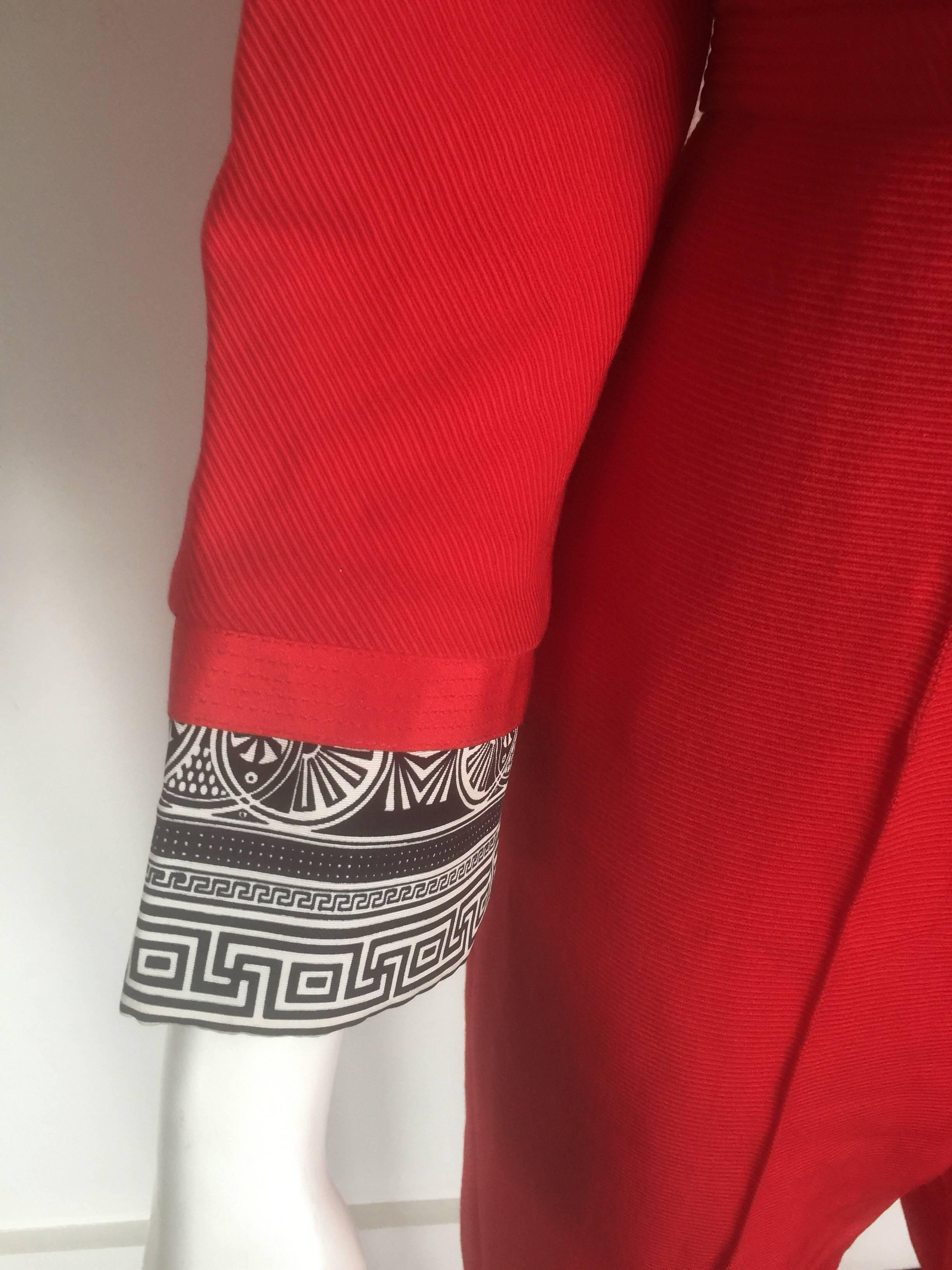 Gianni Versace red jumpsuit and matching glasses cropped bolero jacket  For Sale 2