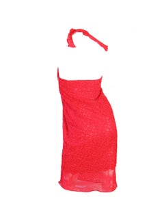 Gianni Versace Rotes Spitzenträgerkleid, 1990er Jahre