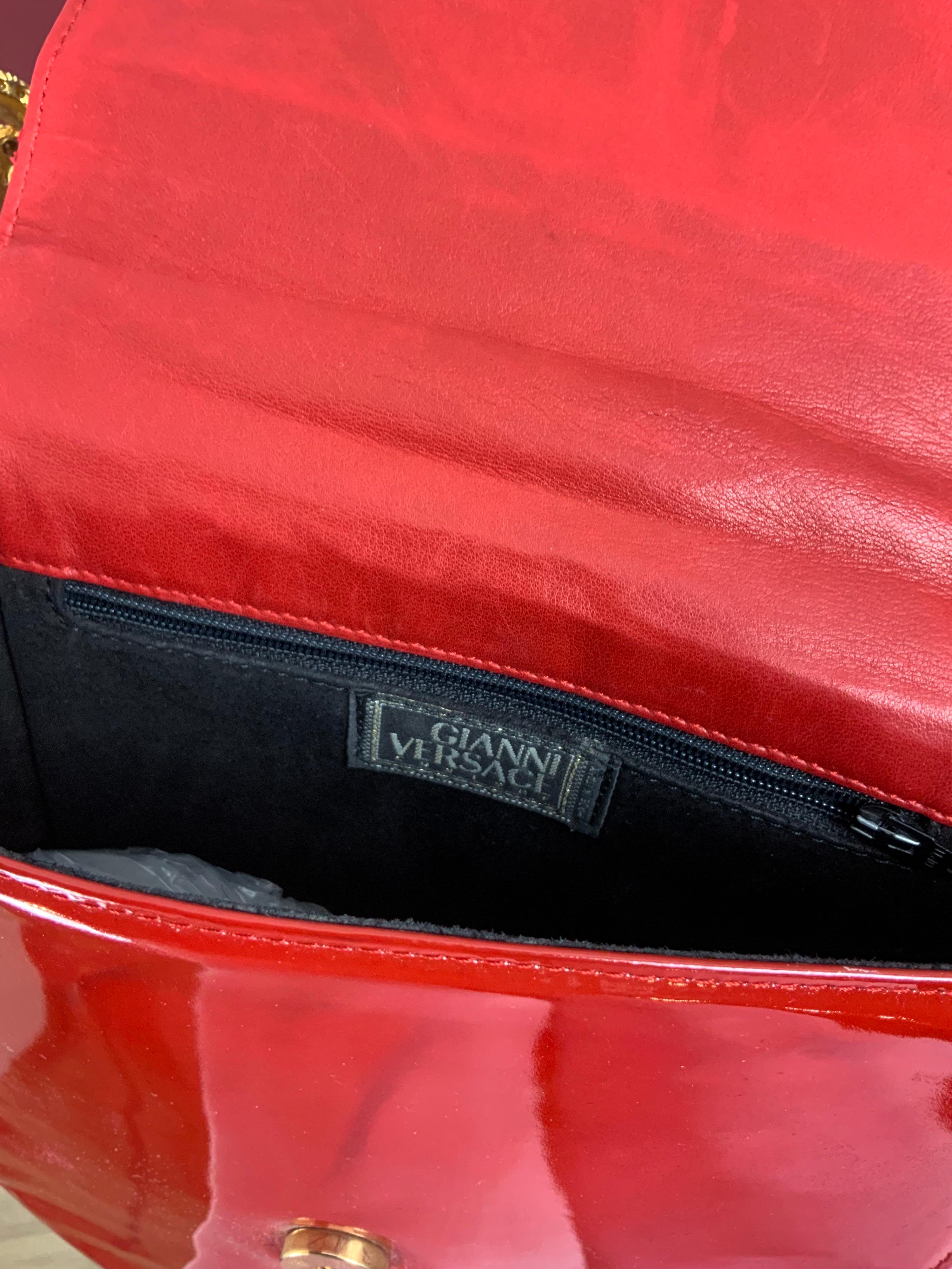 Red Gianni Versace red leather shoulder bag
