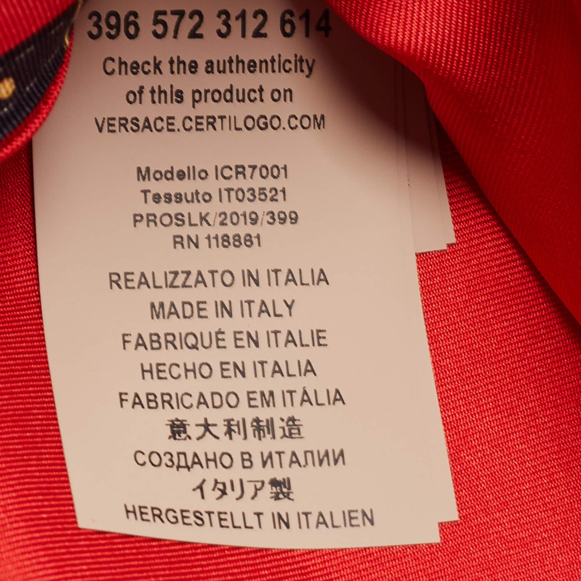 Gianni Versace Red Medusa Harness Print Silk Tie 2