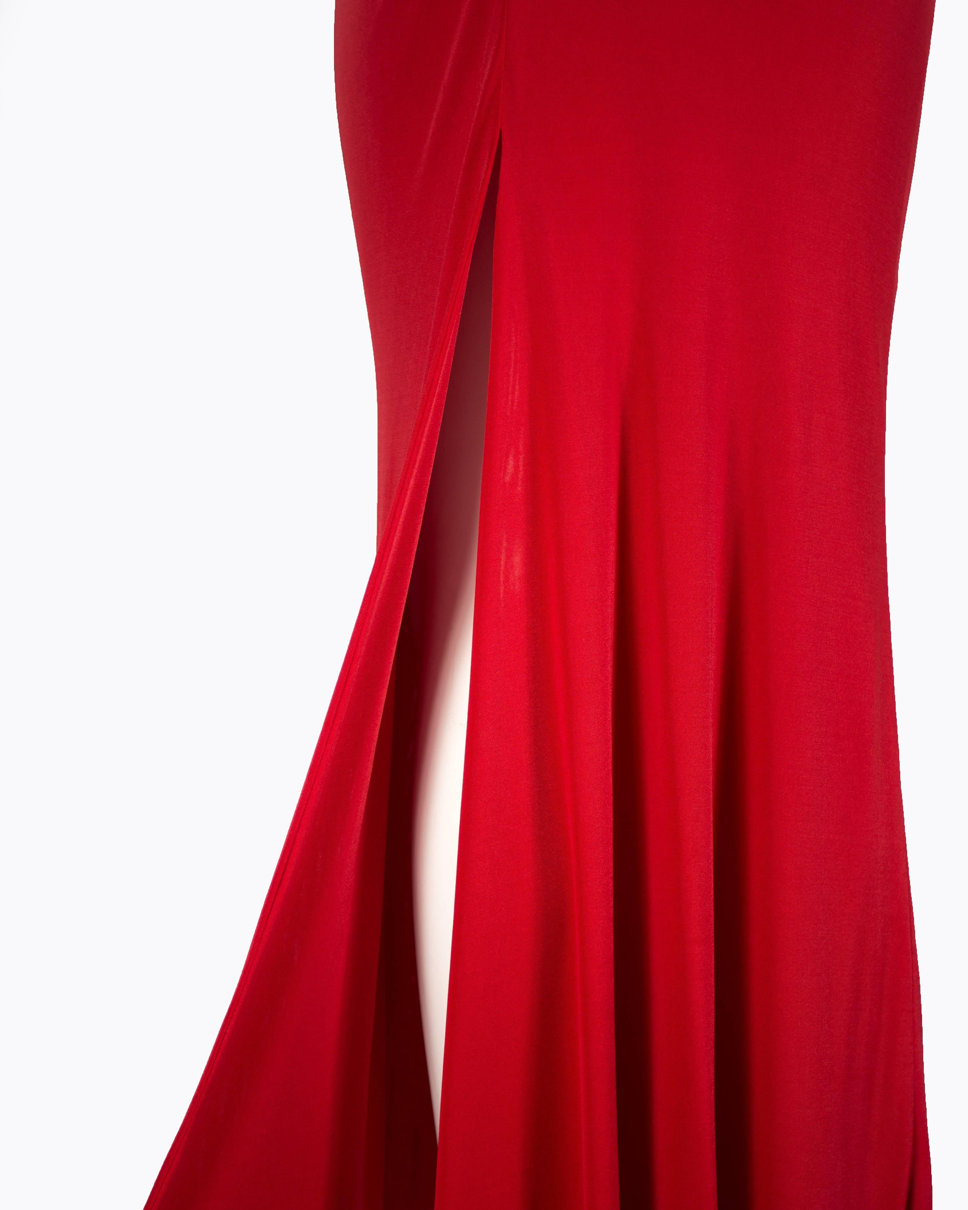 red versace dress