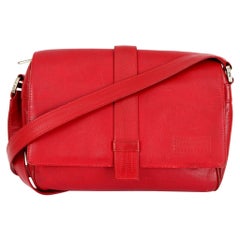 Gianni Versace Red Soft Leather Python Texture Effect Shoulder Bag