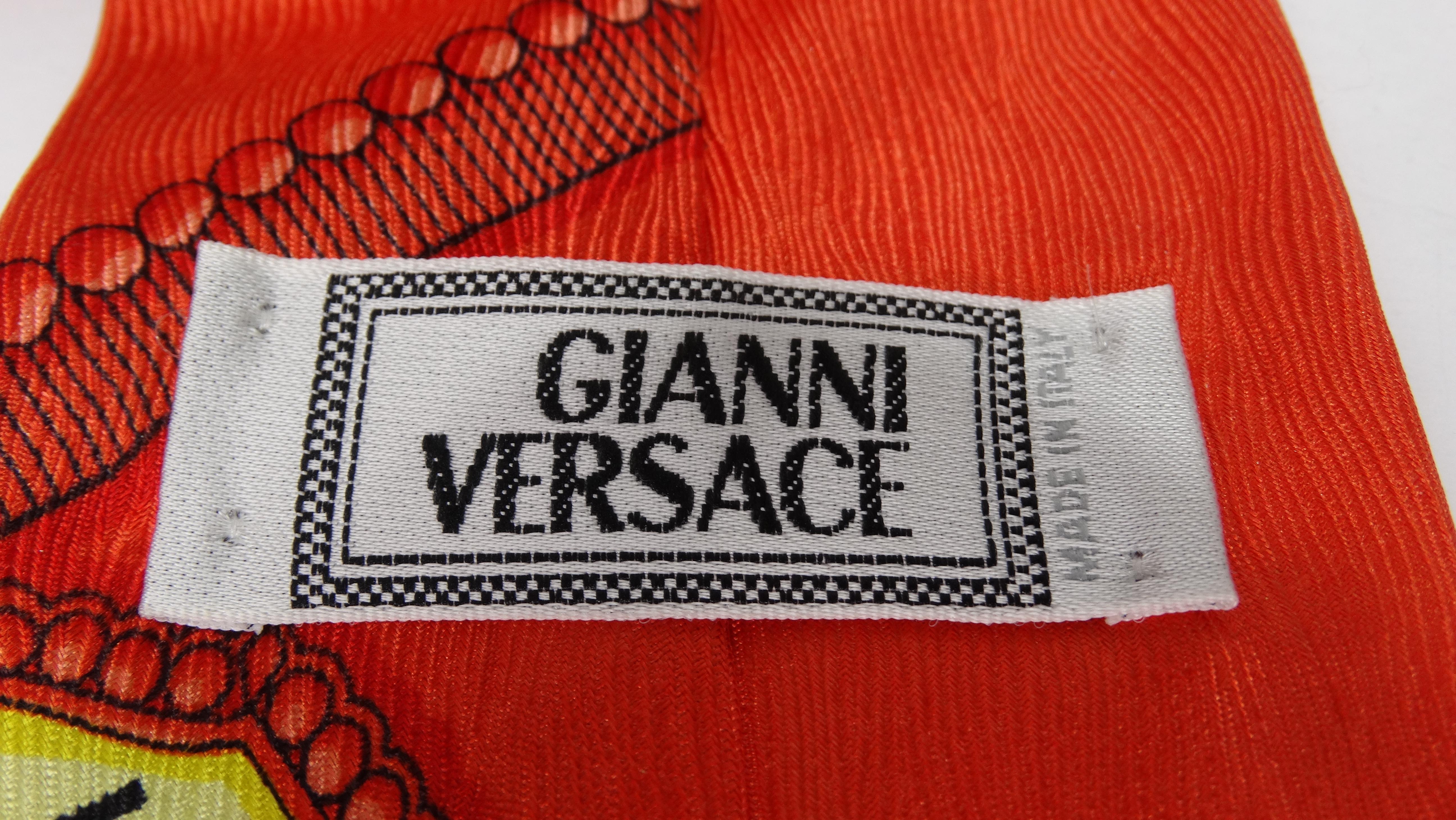 Women's or Men's Gianni Versace Roman Clock Silk Tie