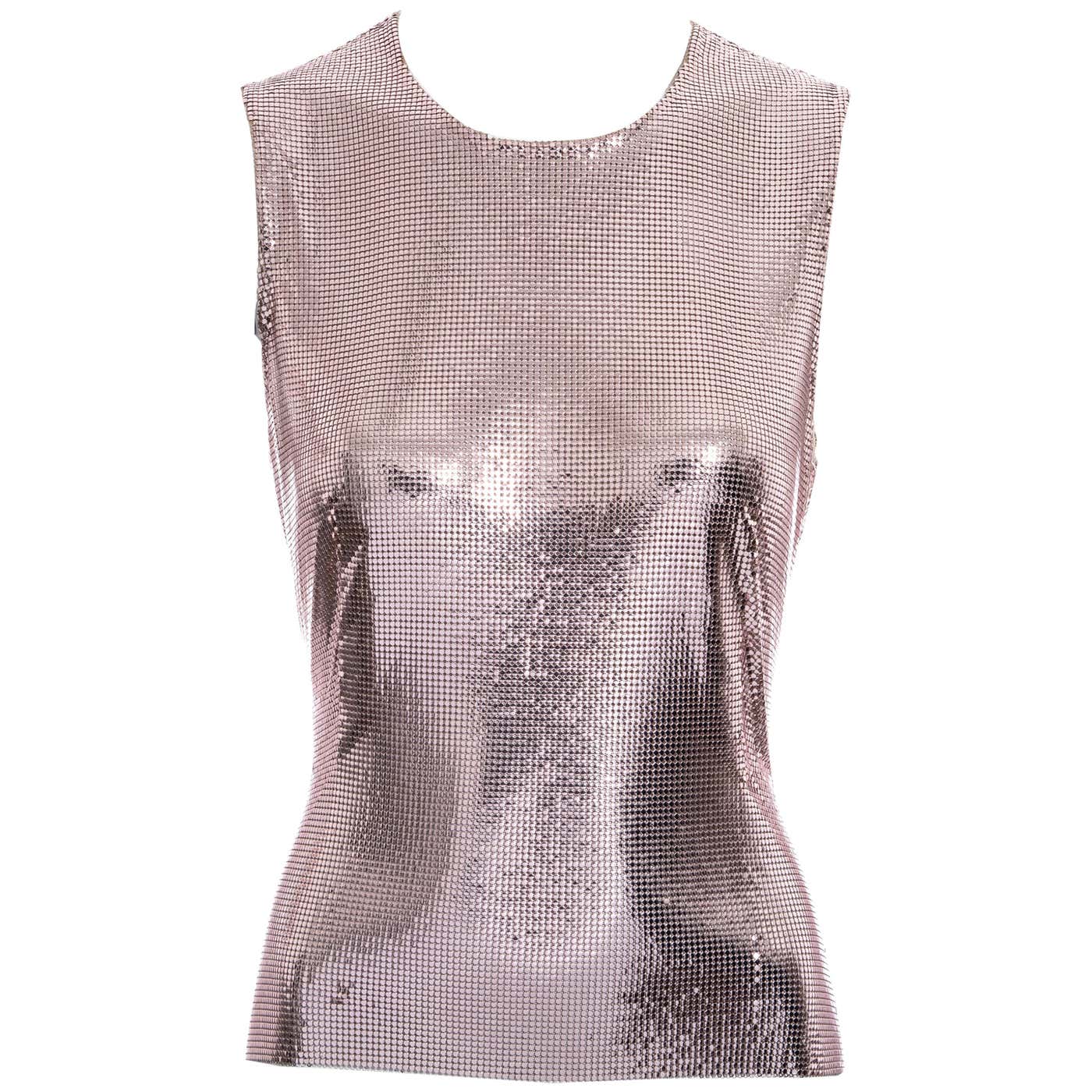 Gianni Versace rose gold Oroton metal mesh vest, fw 1994 For Sale at ...