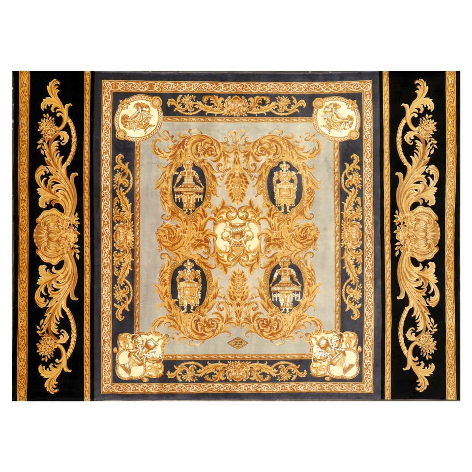 Gianni Versace Rug Home Signature Collection Black Gray Gold Rare Large ...