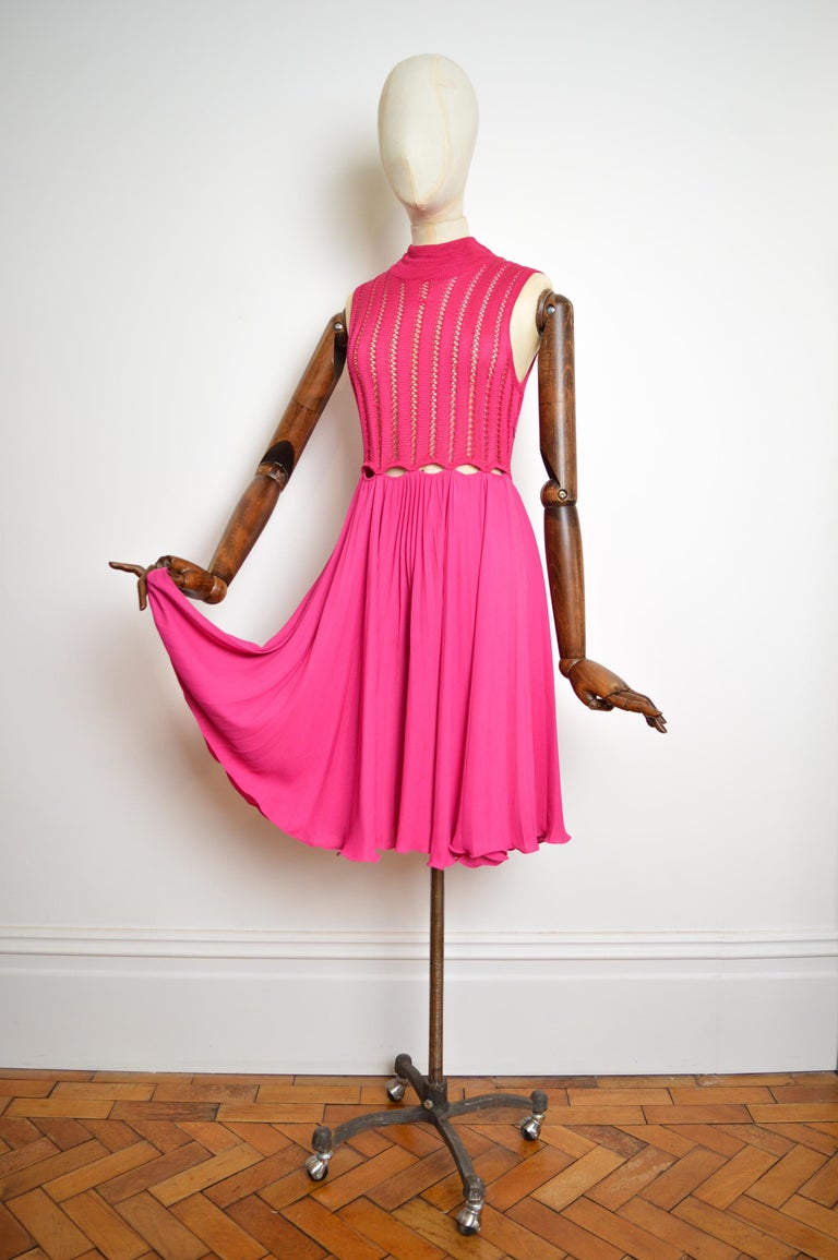 candy cane dress for ladies Christmas Candy Cane Costume | Pink Sequined One-Shoulder Striped Dress main image 1