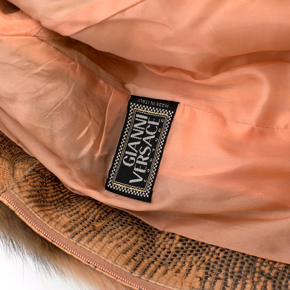 Gianni Versace Runway Pink Leather & Fox Fur Jacket 2