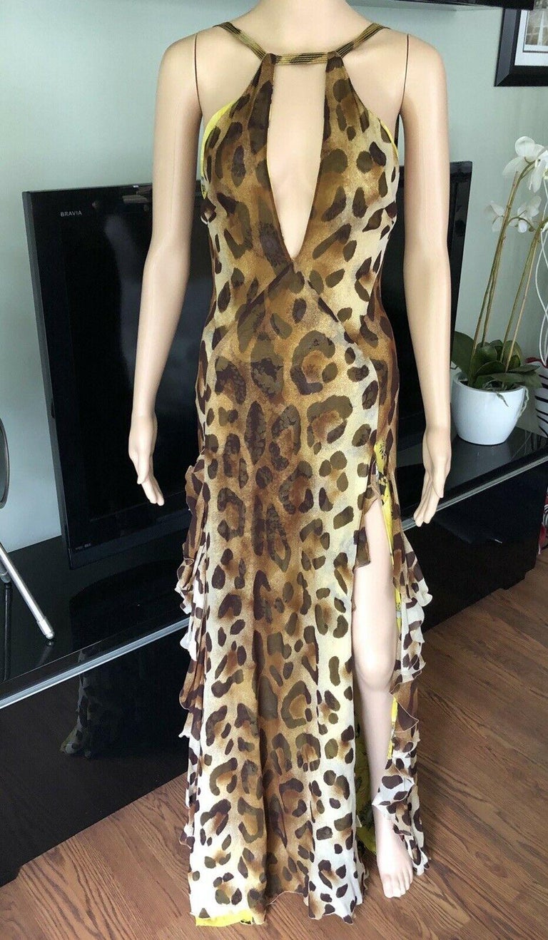 Gianni Versace S/S 2002 Vintage Plunged Backless Dress Gown For Sale at ...