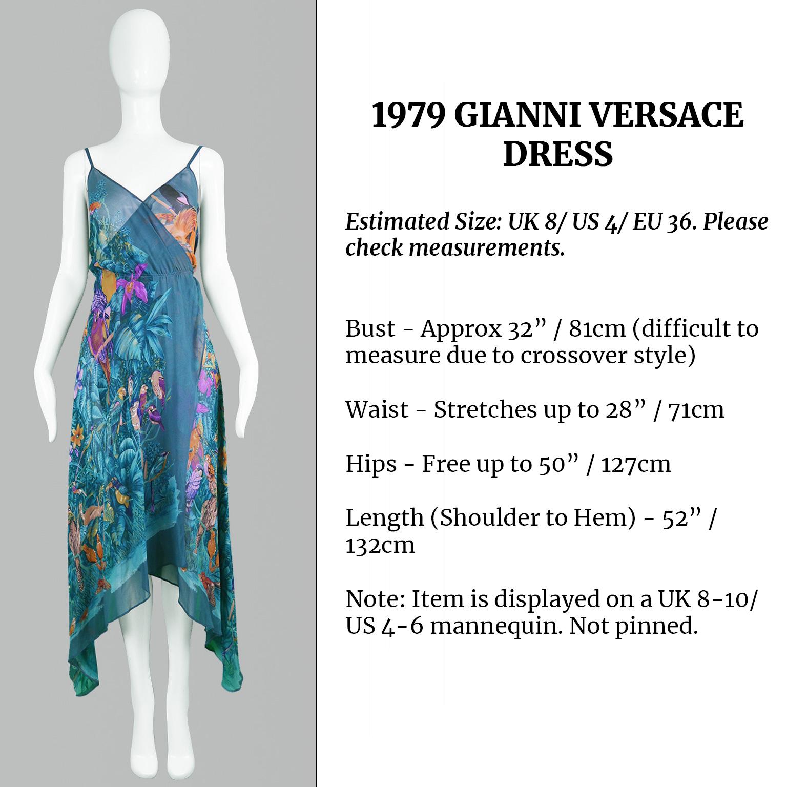 Women's Gianni Versace S/S 1979 Early Vintage Silk Chiffon Handkerchief Dress
