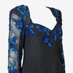 Gianni Versace S/S 1983 Sequined Blue Floral Ensemble