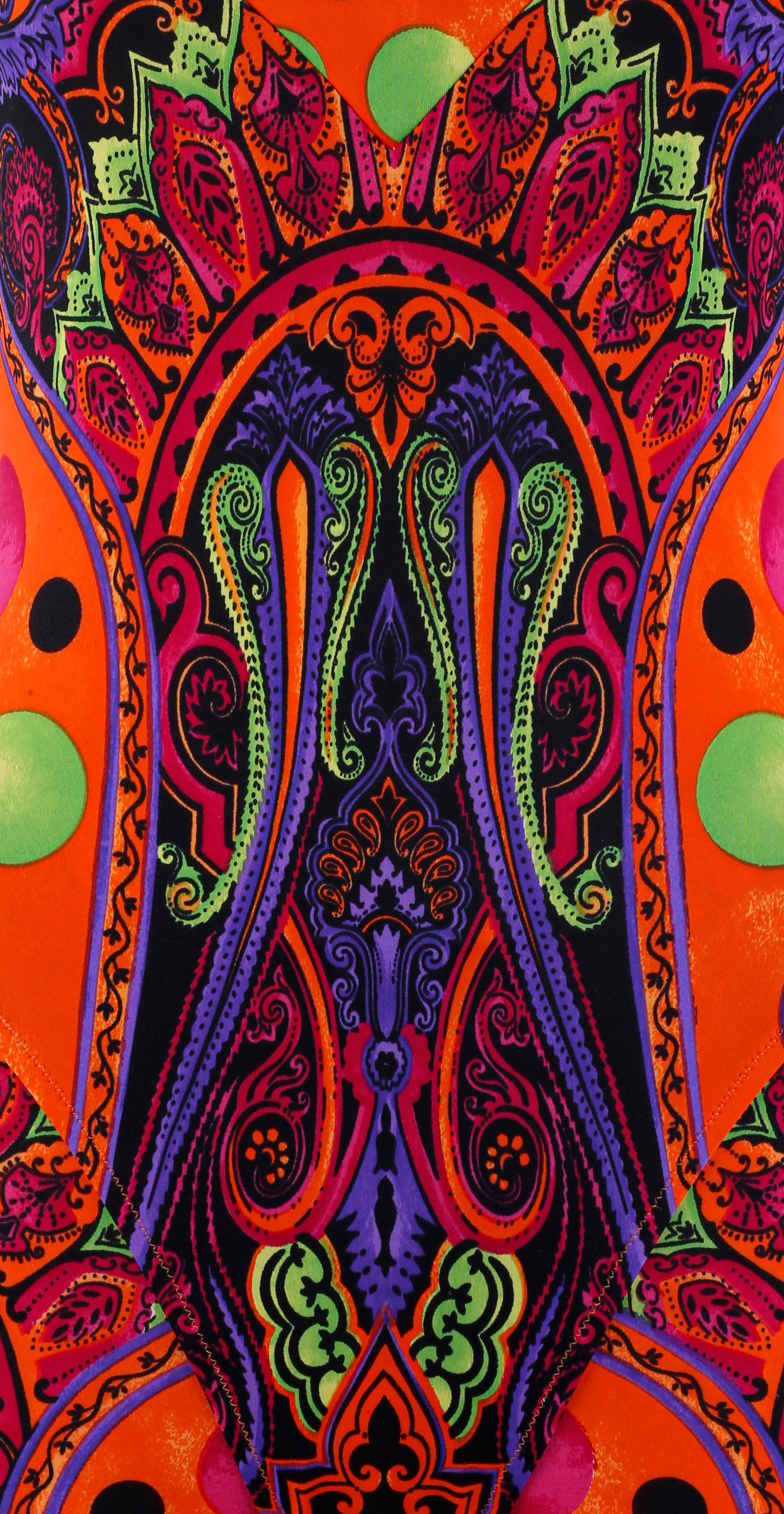 Gianni Versace S/S 1991 Traje de baño con estampado barroco Pop Art Conjunto de body y leggings en venta 5