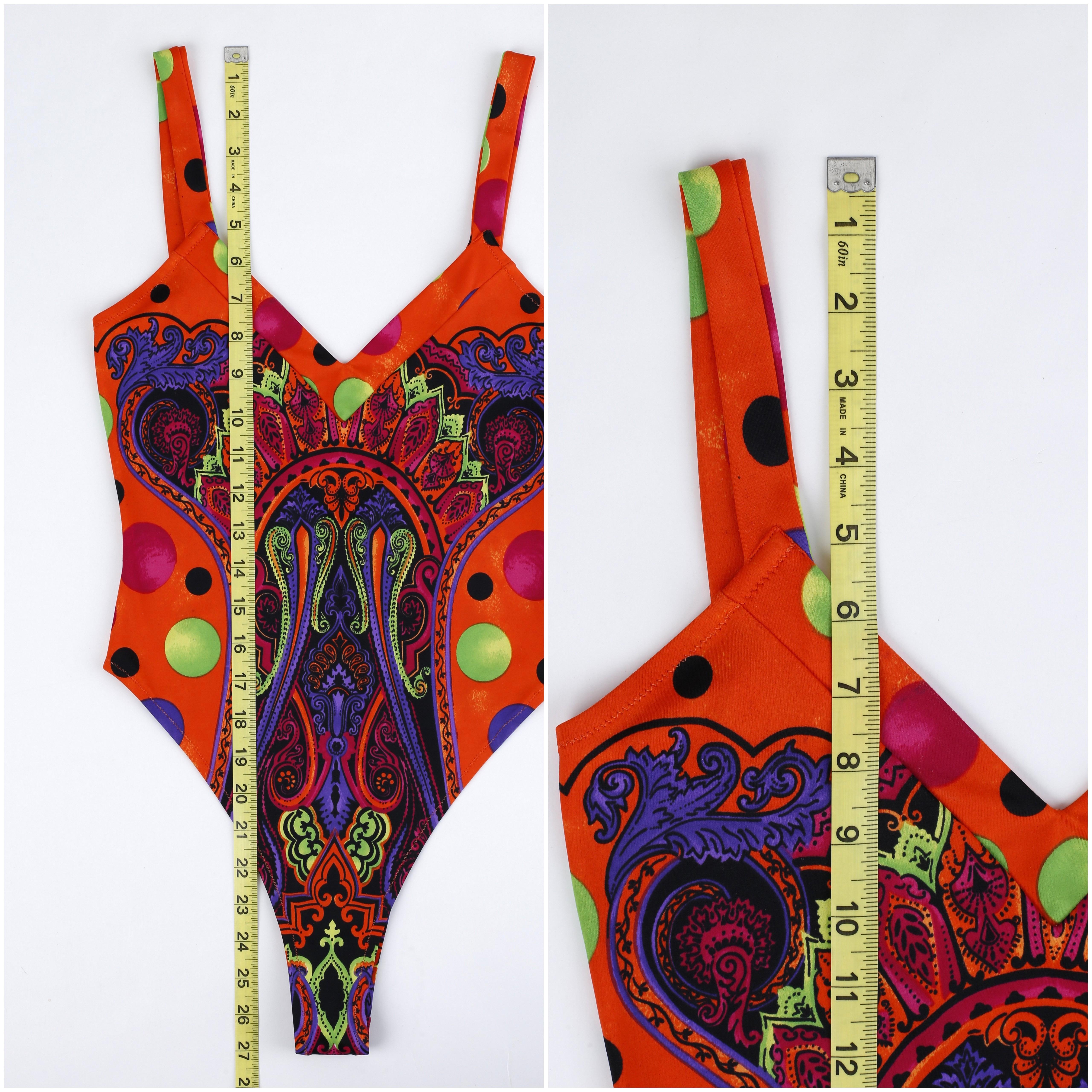 Gianni Versace S/S 1991 Pop Art Baroque Print Swimsuit Bodysuit & Leggings Set en vente 6