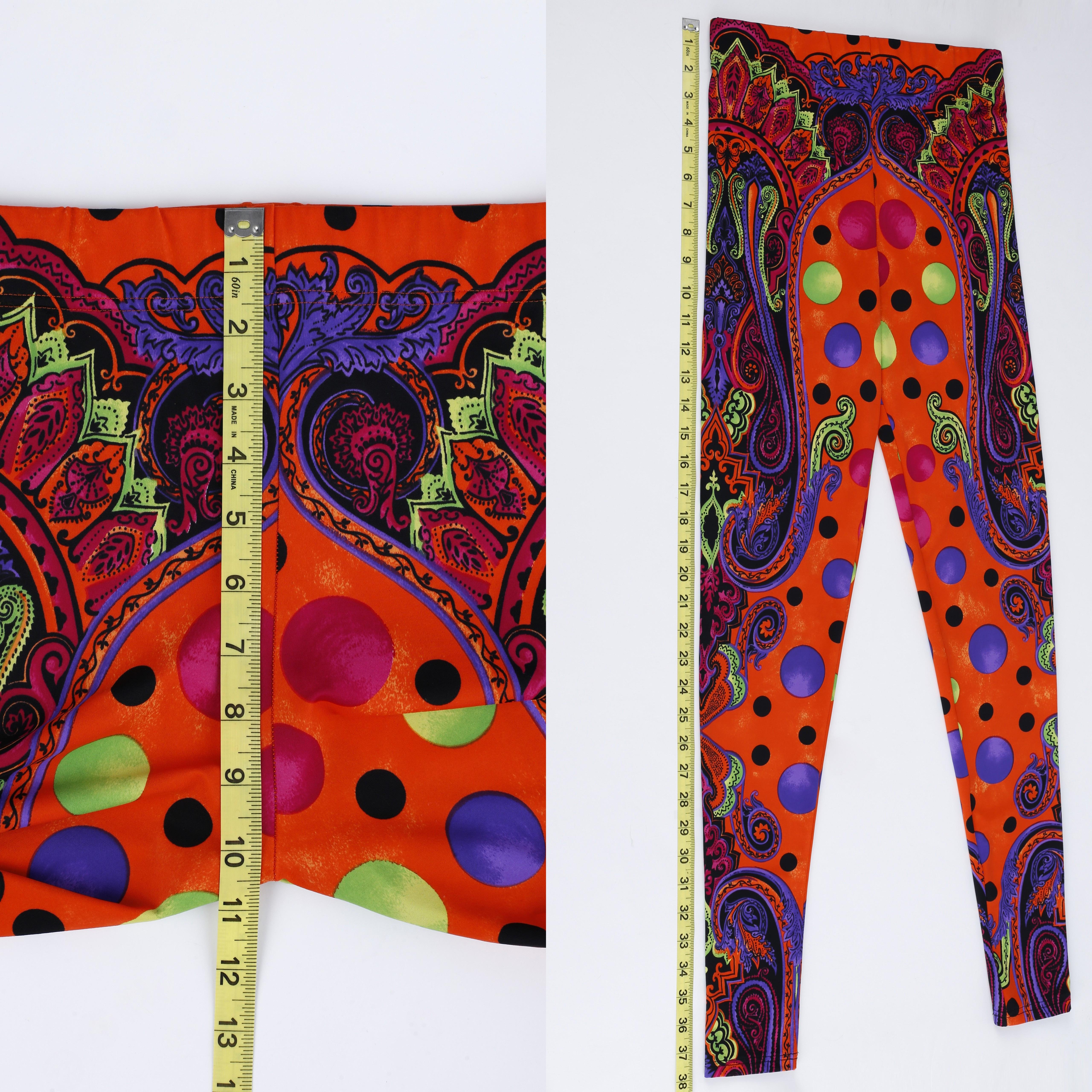 Gianni Versace S/S 1991 Traje de baño con estampado barroco Pop Art Conjunto de body y leggings en venta 8