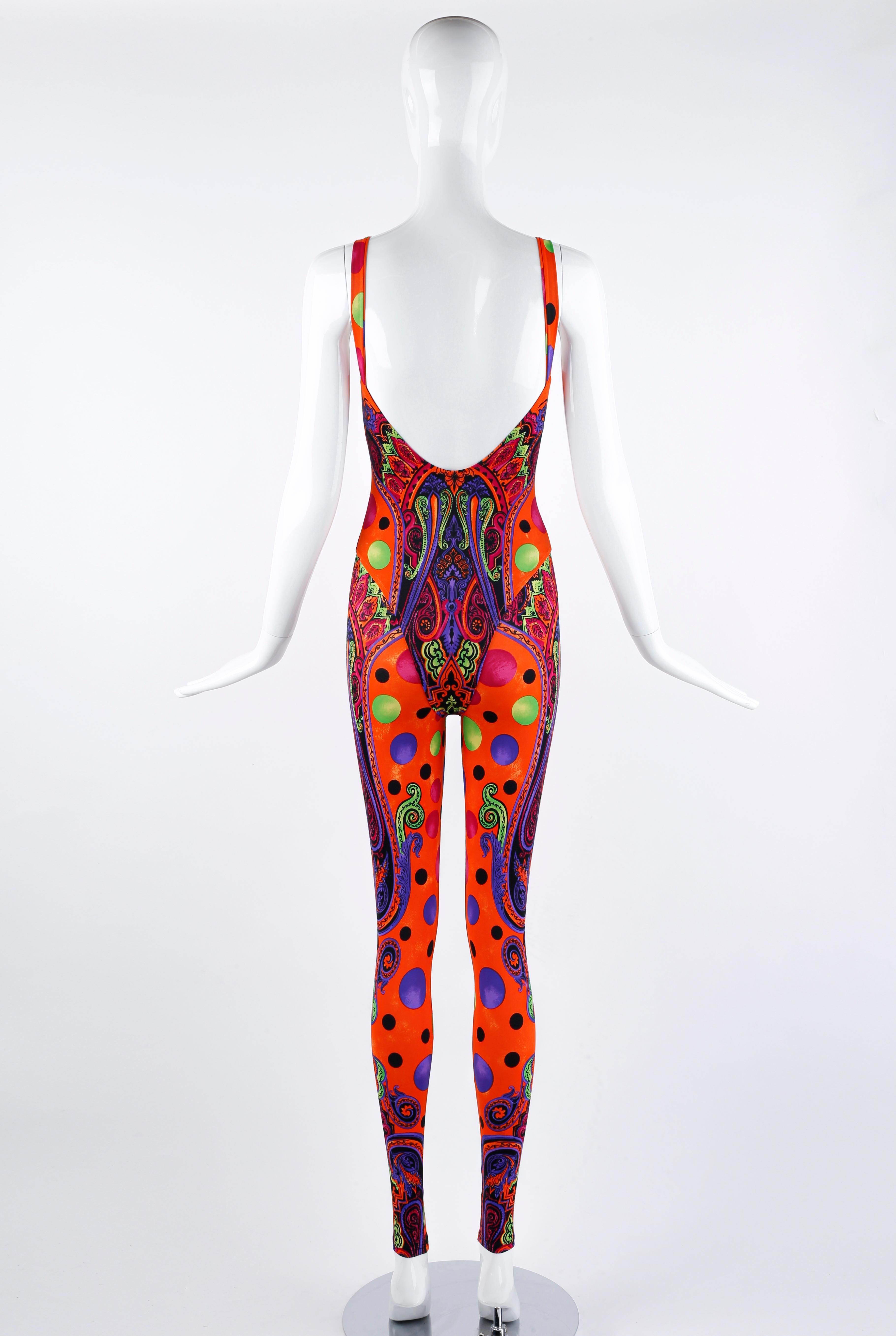 Gianni Versace S/S 1991 Pop Art Baroque Print Swimsuit Bodysuit & Leggings Set In Good Condition For Sale In Chicago, IL