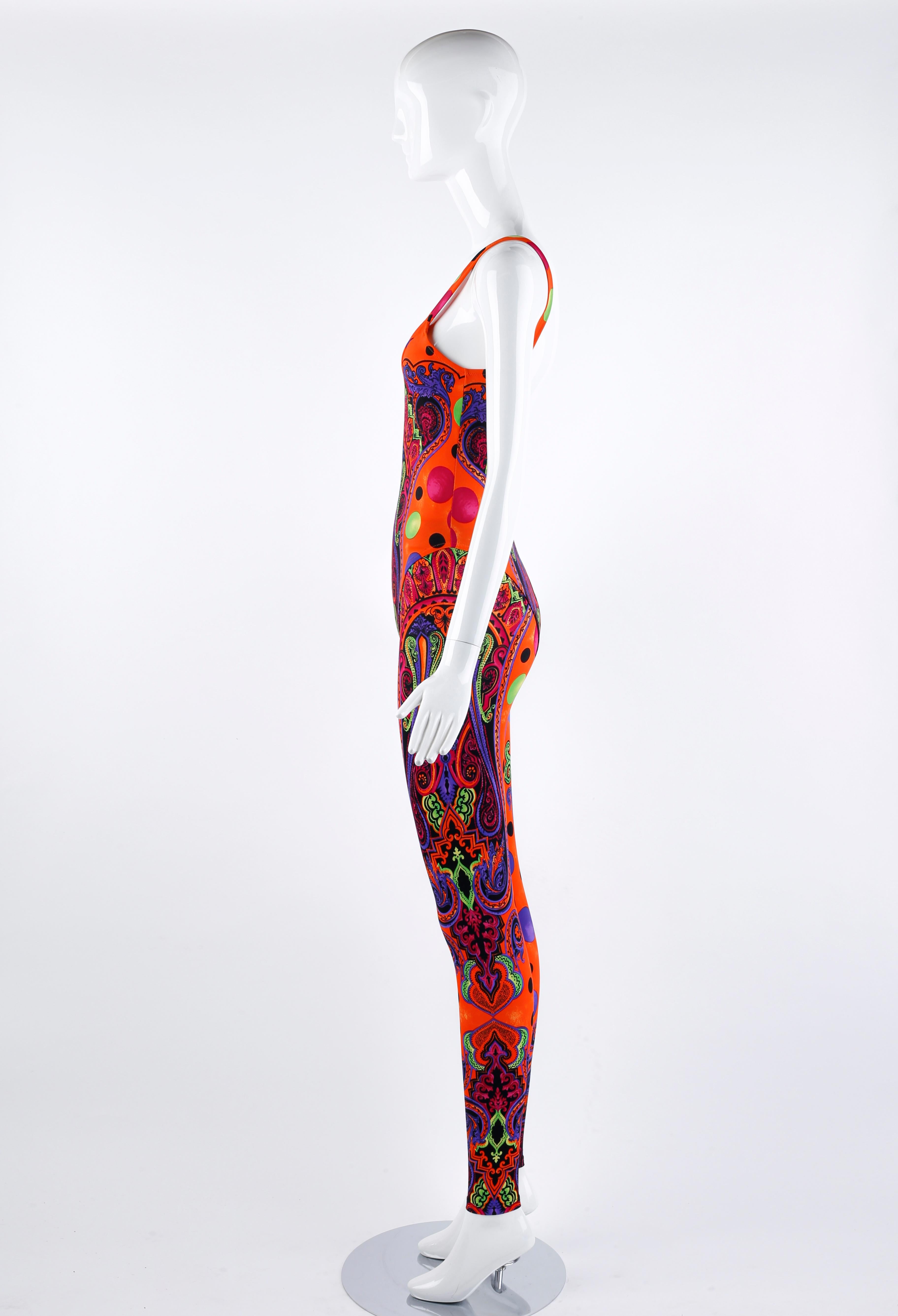 Women's Gianni Versace S/S 1991 Pop Art Baroque Print Swimsuit Bodysuit & Leggings Set For Sale