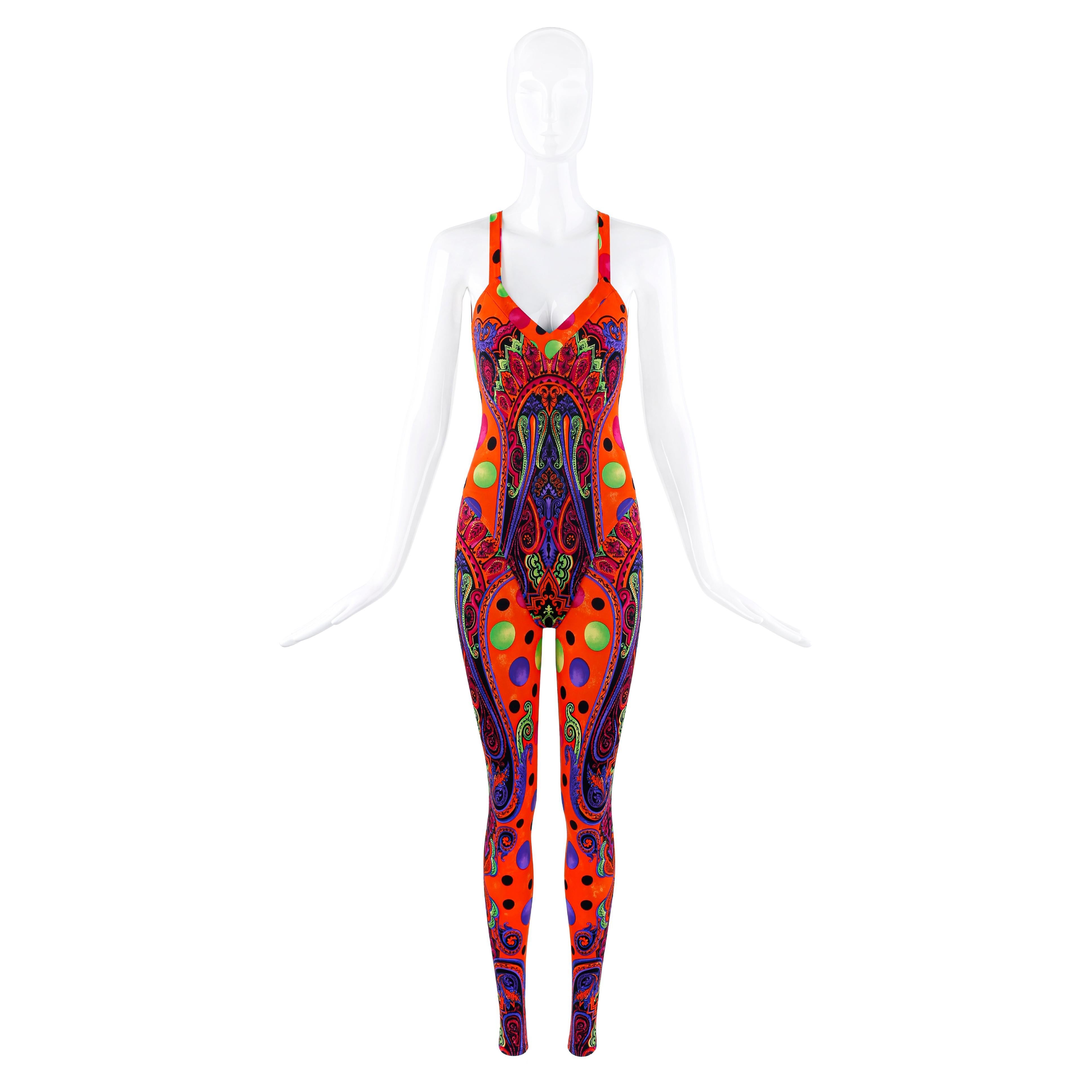Gianni Versace S/S 1991 Pop Art Baroque Print Swimsuit Bodysuit & Leggings Set en vente