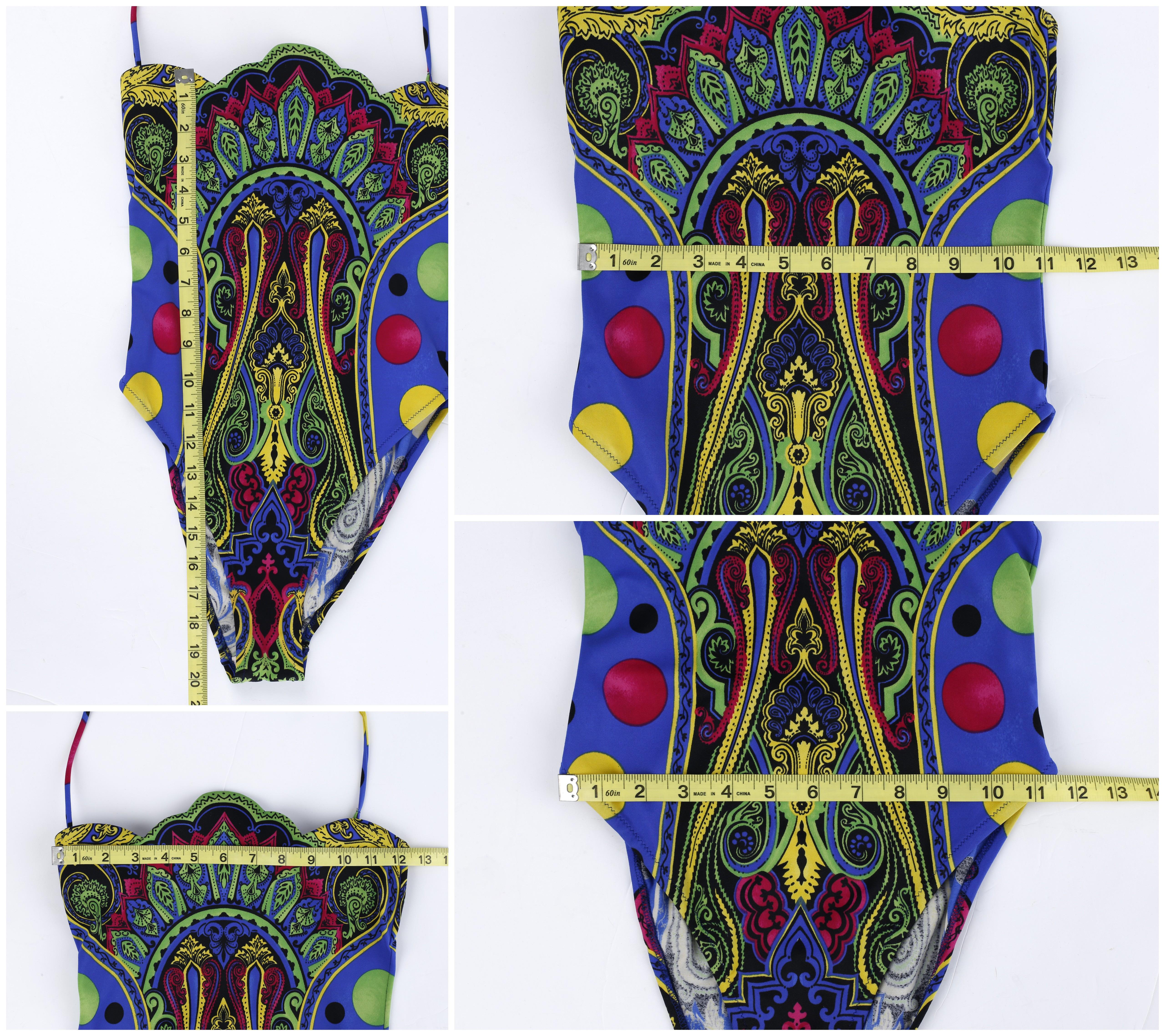 Gianni Versace S/S 1991 Pop Art Baroque Print Swimsuit Bodysuit & Skirt Set en vente 5