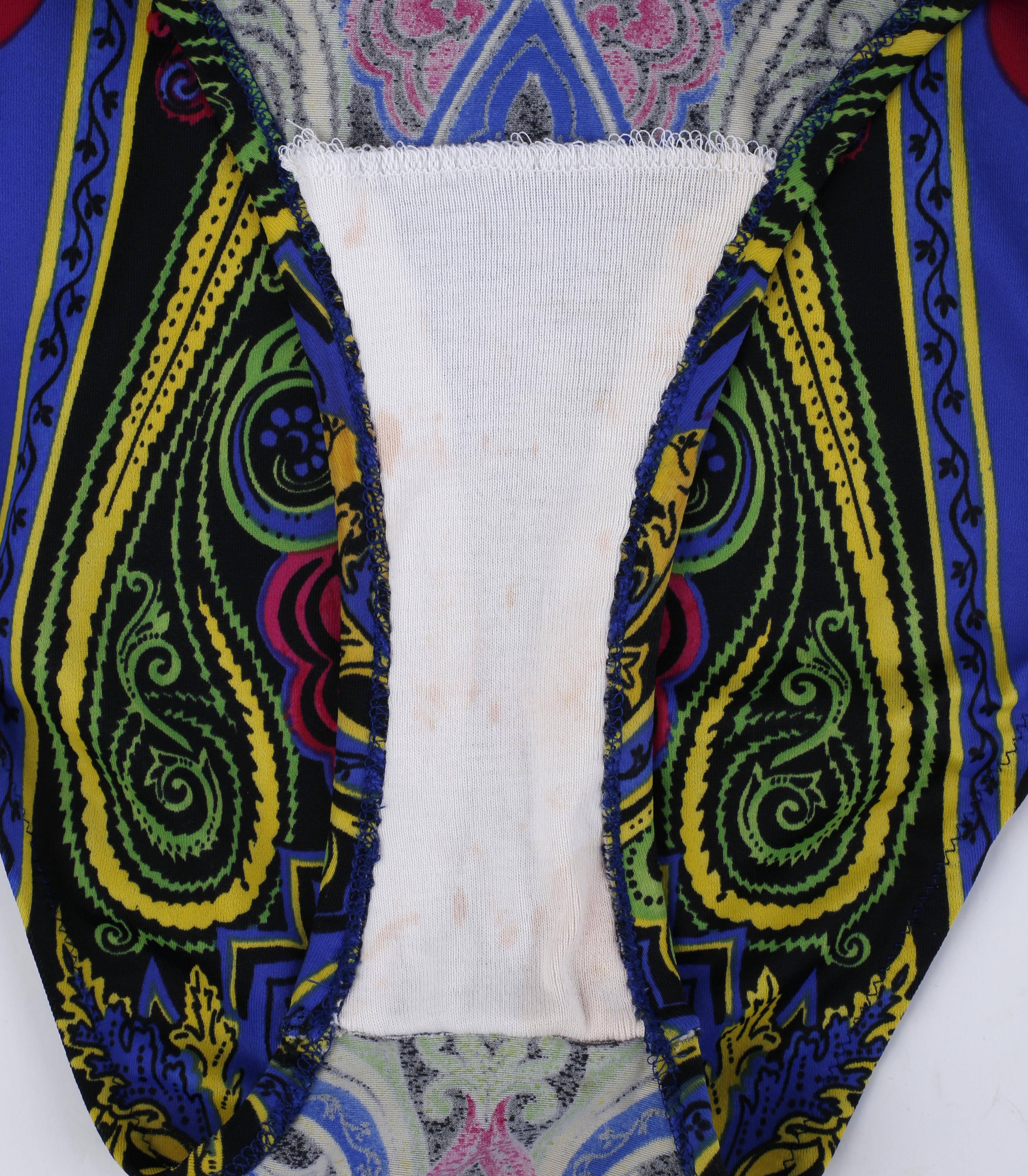 Gianni Versace S/S 1991 Pop Art Baroque Print Swimsuit Bodysuit & Skirt Set en vente 10