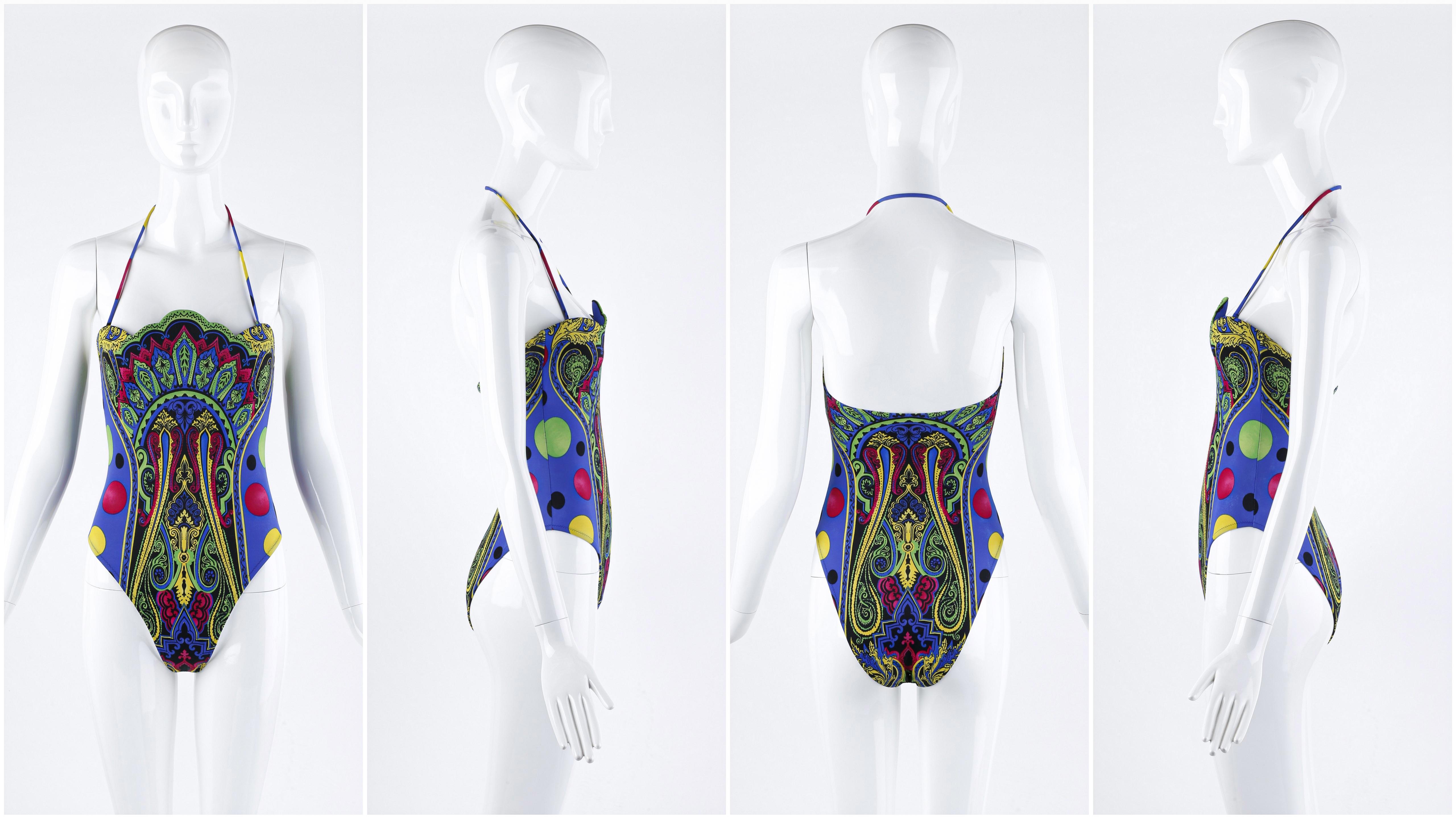 Gianni Versace S/S 1991 Pop Art Baroque Print Swimsuit Bodysuit & Skirt Set Pour femmes en vente
