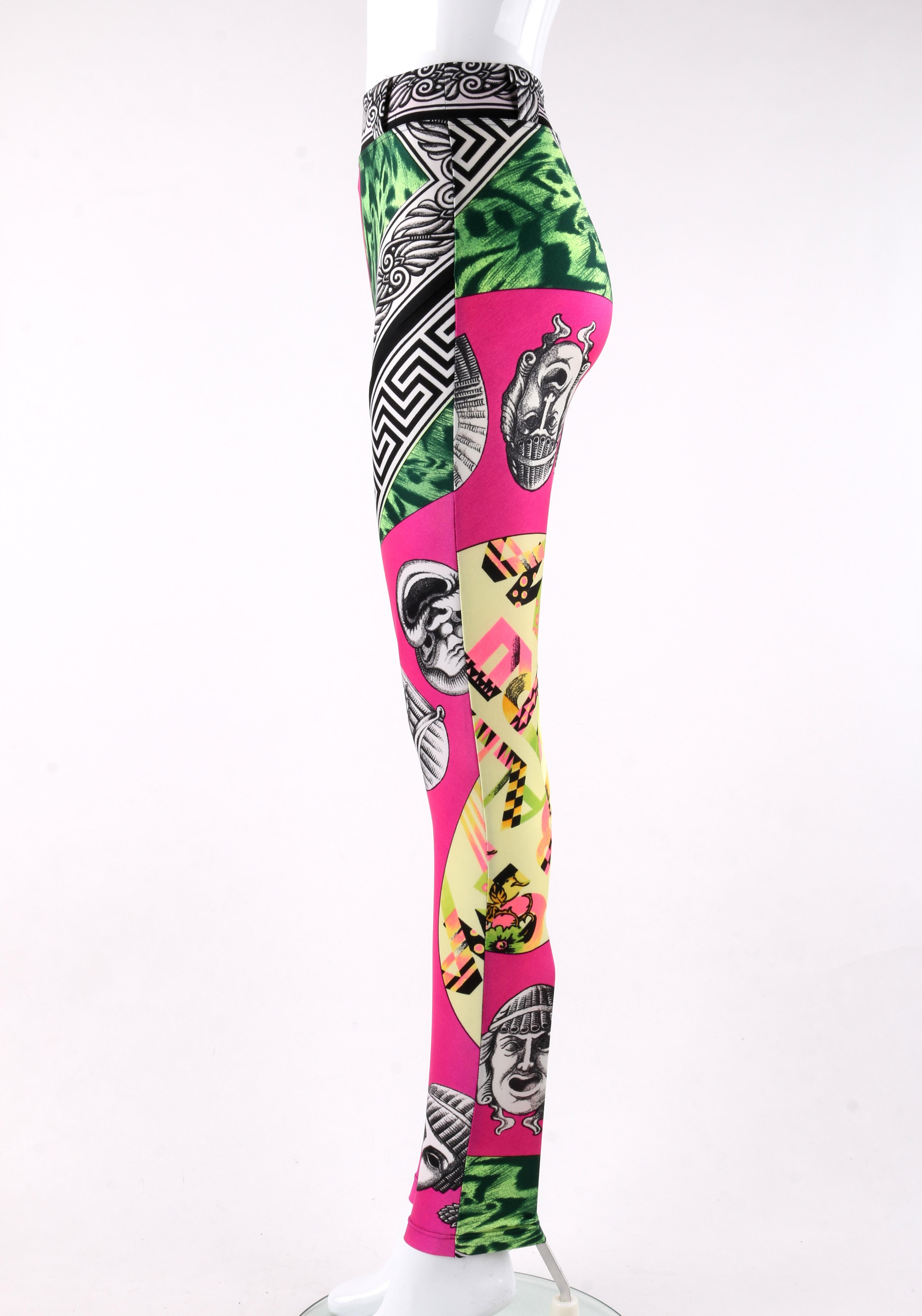 Gray GIANNI VERSACE S/S 1991 “Warhol” Balletto Teatro Printed Leggings  For Sale