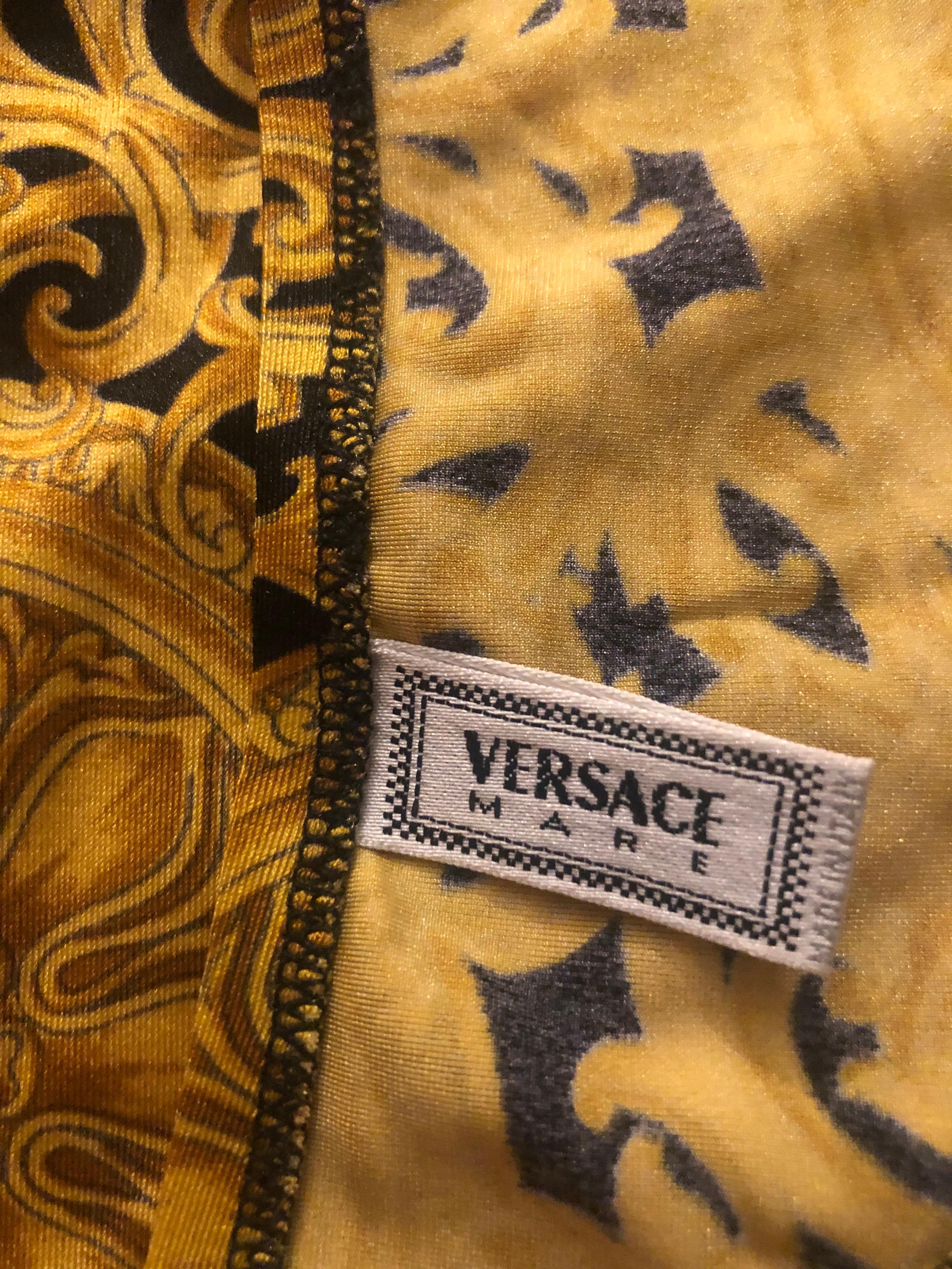 Gianni Versace S/S 1992 Baroque Seashell Backless Bodysuit Swimwear Swimsuit For Sale 3