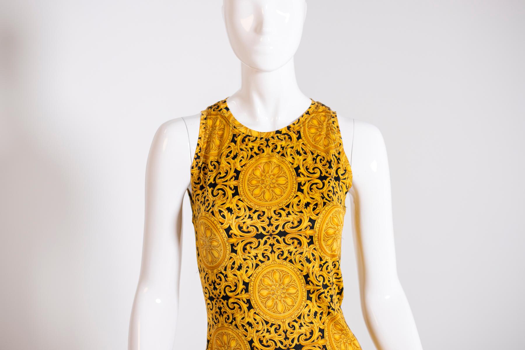 Gianni Versace Vintage S/S 1992 Baroque Fitted Dress  4