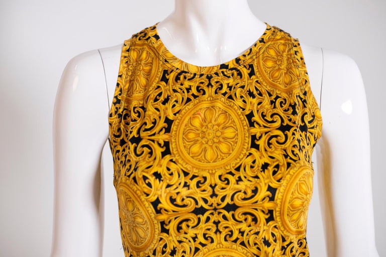 Gianni Versace Vintage S/S 1992 Baroque Fitted Dress For Sale at 1stDibs