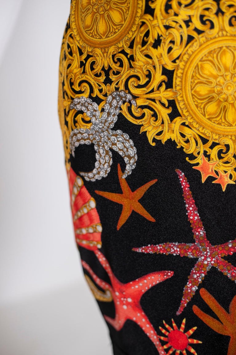 Gianni Versace Vintage S/S 1992 Baroque Fitted Dress For Sale at 1stDibs