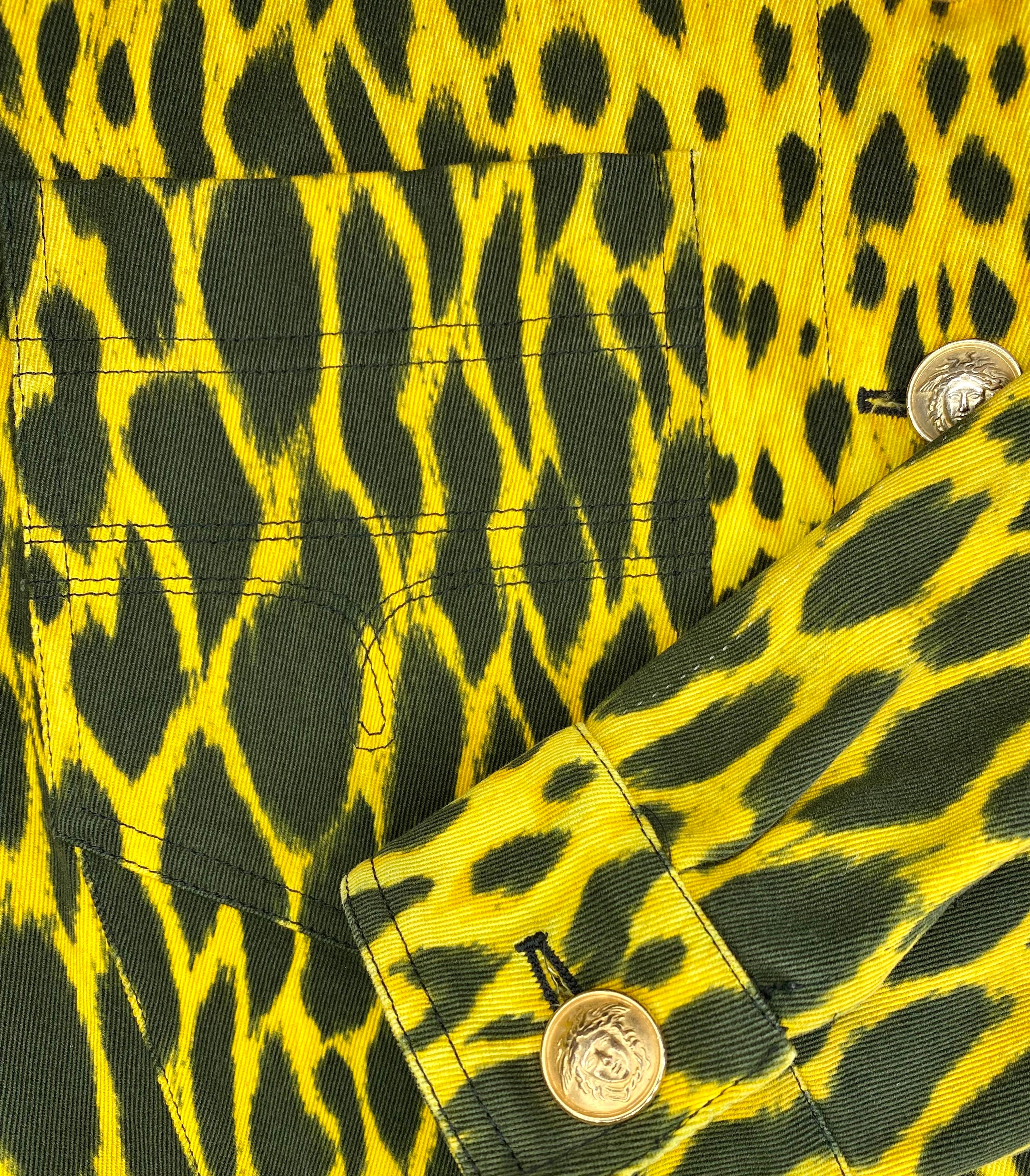 S/S 1992 Gianni Versace Leopard Printed Denim Jacket  1