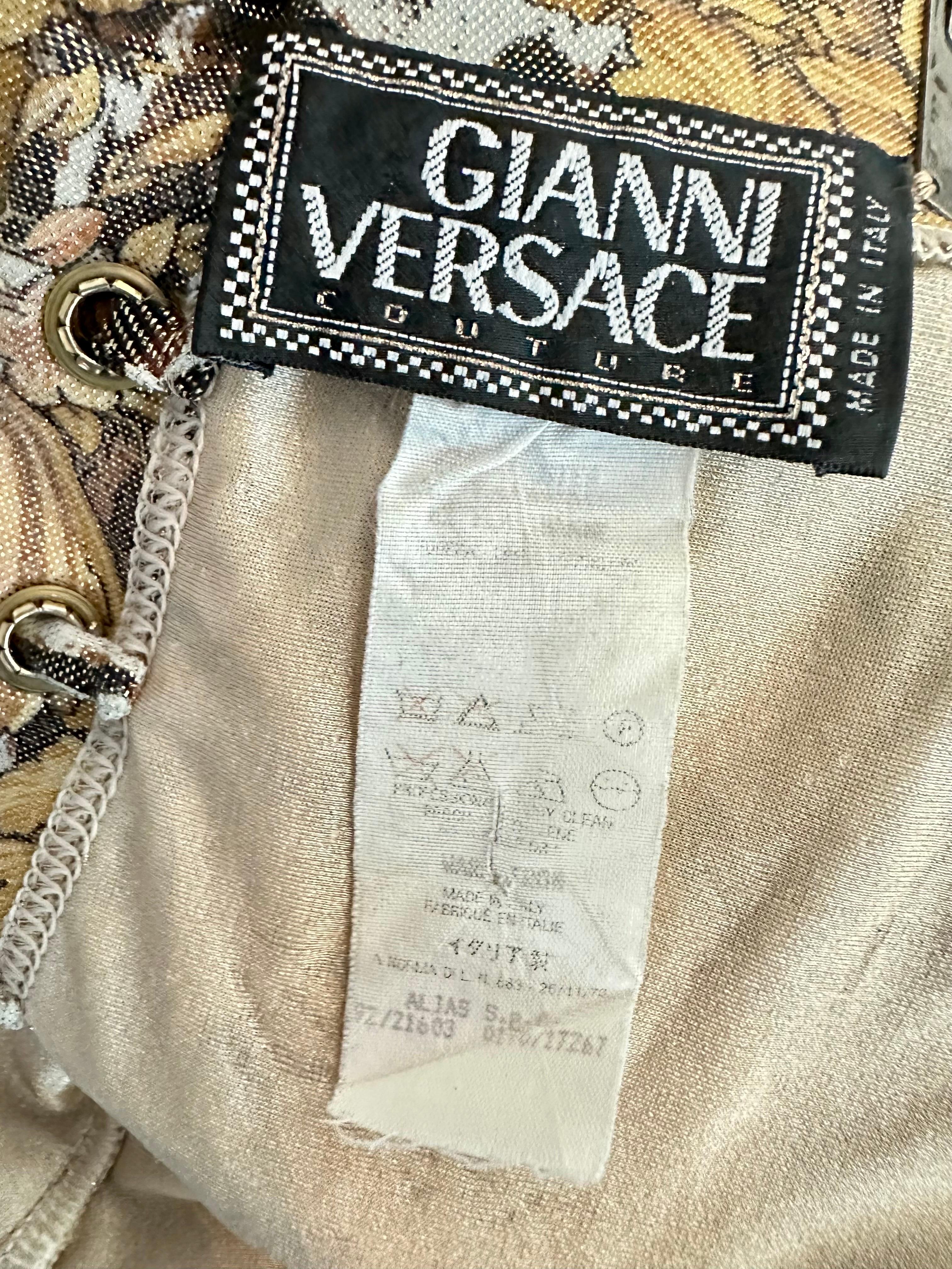 Gianni Versace S/S 1992 Runway Bustier Embellished Baroque Catsuit Jumpsuit For Sale 9