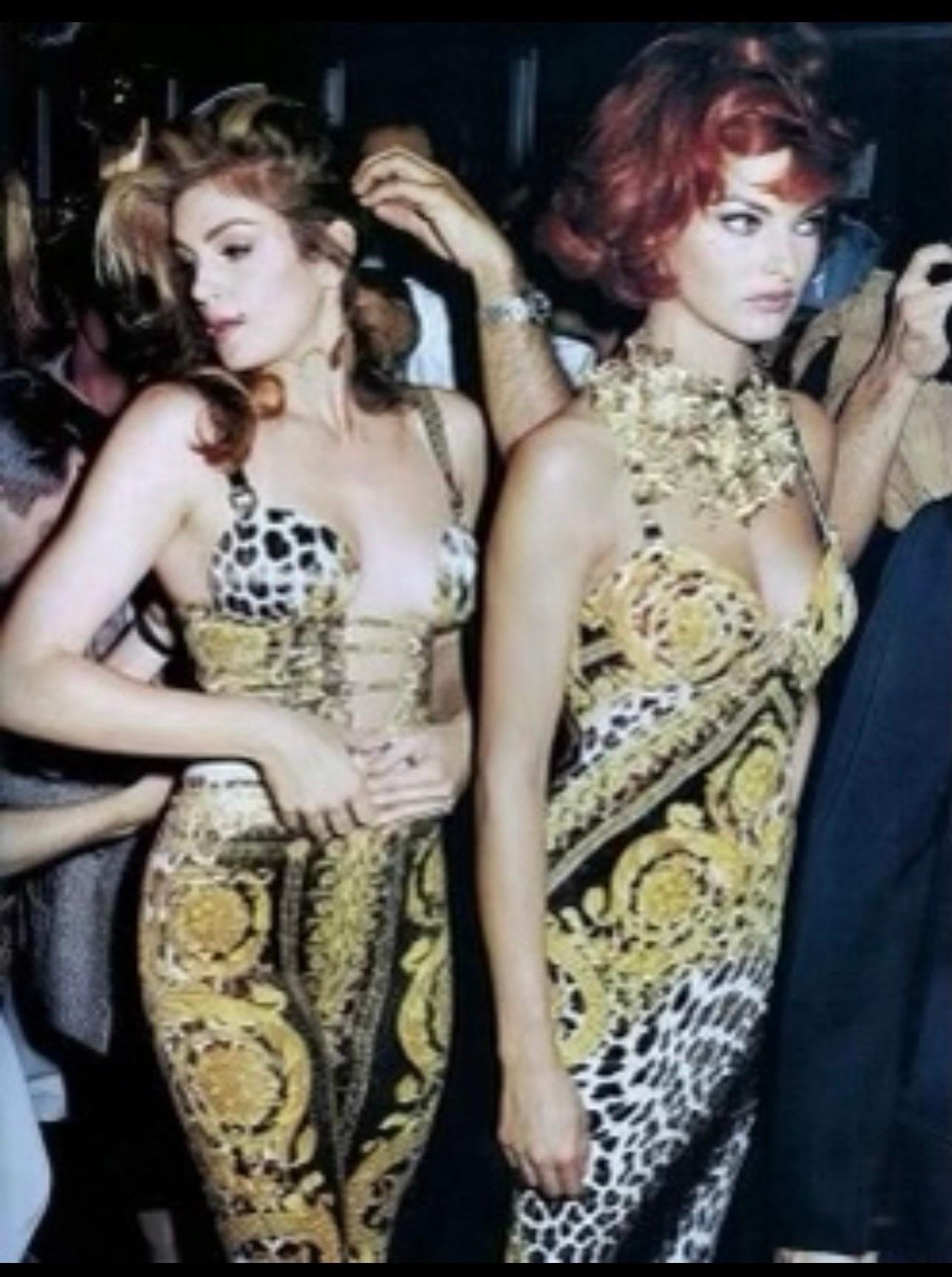 Gianni Versace S/S 1992 Runway Bustier Embellished Baroque Catsuit Jumpsuit For Sale 13