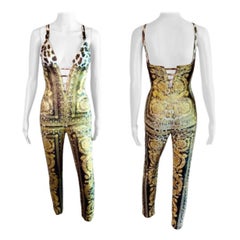 Gianni Versace S/S 1992 Runway Bustier Embelli Baroque Catsuit Jumpsuit