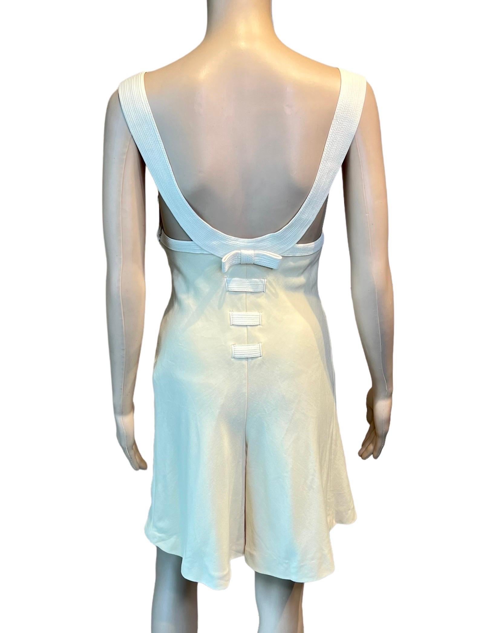 Gianni Versace S/S 1992 Runway Vintage Bustier Embellished Ivory Romper Jumpsuit For Sale 9