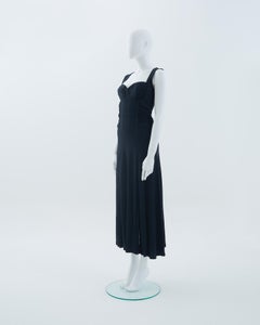 Gianni Versace S/S 1993 Blue and black gown jersey dress