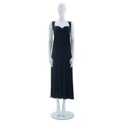 Gianni Versace S/S 1993 Blue and black gown jersey dress