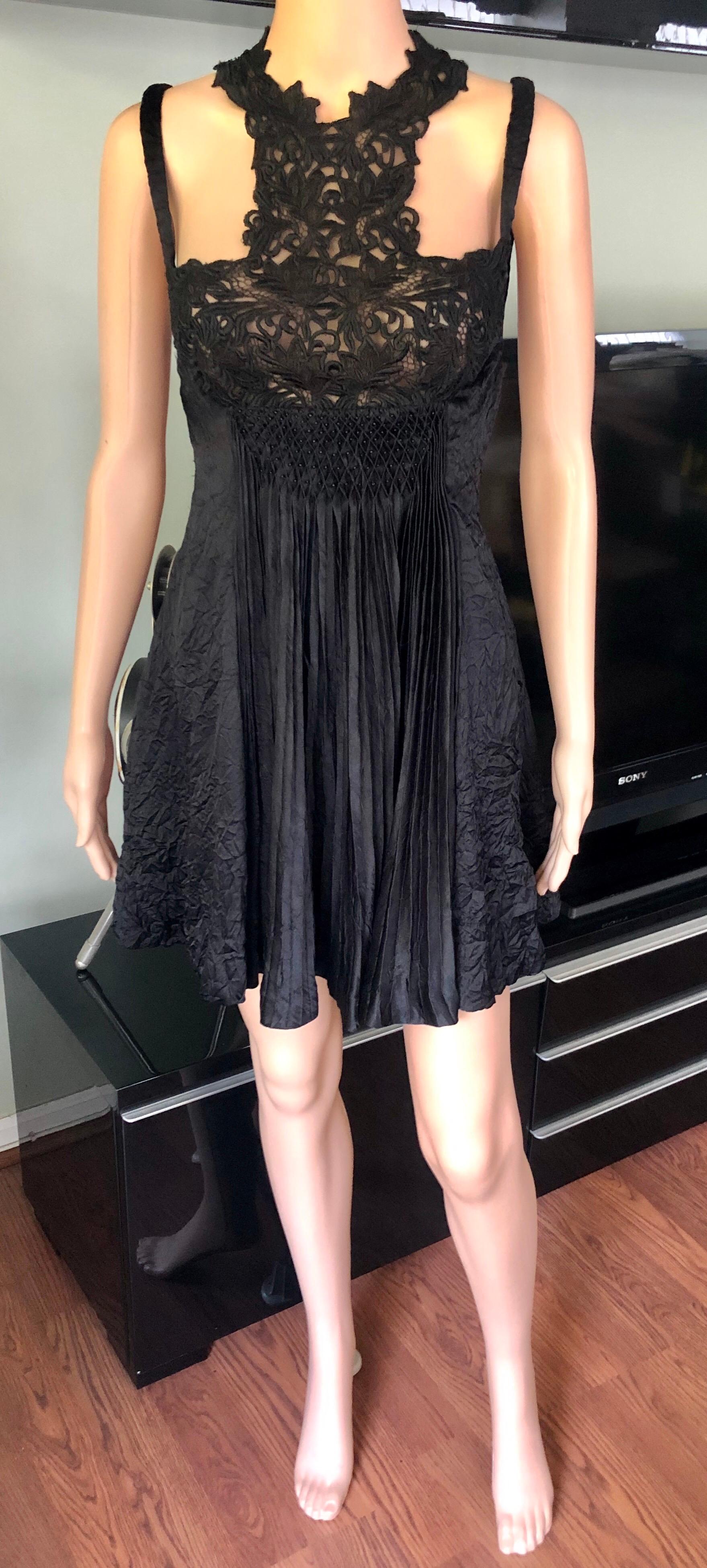 gianni versace black lace dress