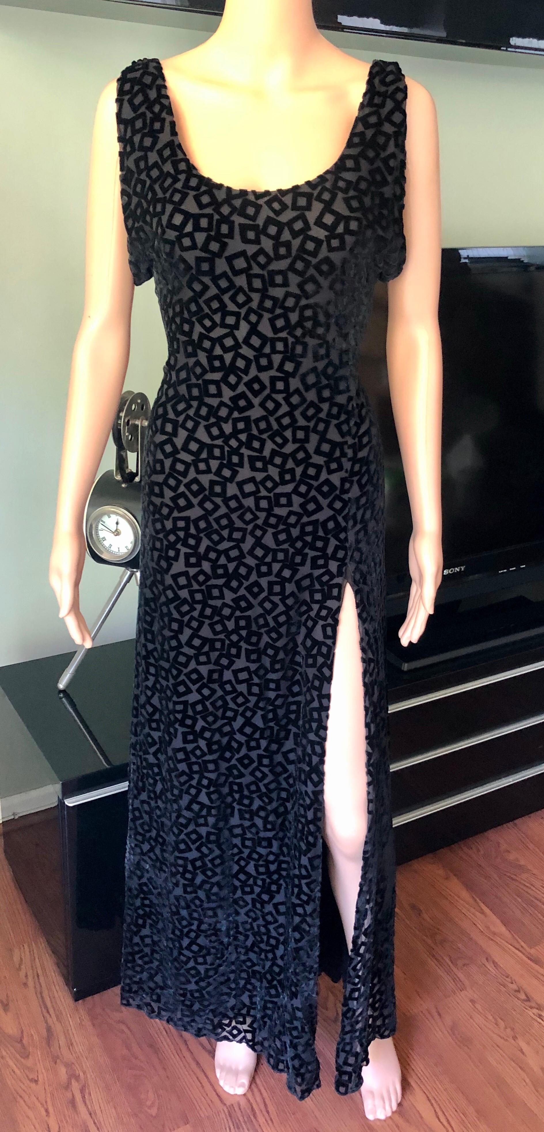 Gianni Versace S/S 1999 Vintage Black Evening Dress Gown In Good Condition For Sale In Naples, FL